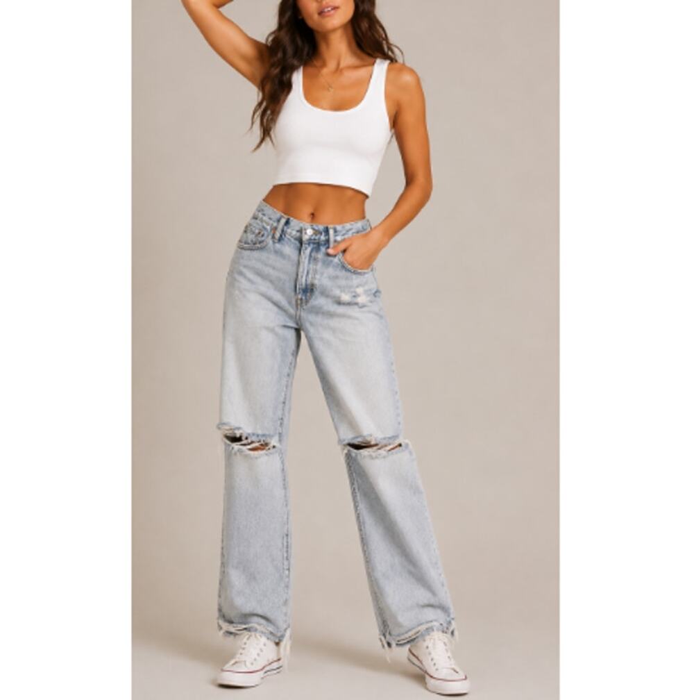 PISTOLA Presley High Rise Relaxed Roller Jeans By My Side 25 Waist 27/28